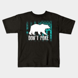Dont Poke Bear Cute Superhero Bear Usa Kids T-Shirt
